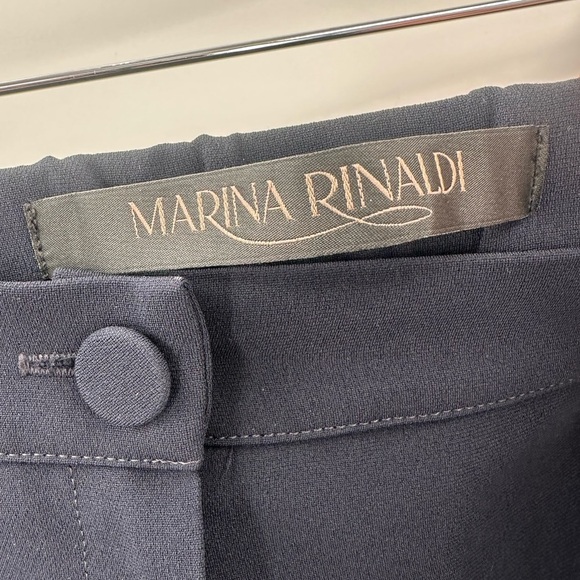 Marina Rinaldi Cady Slim Fit Trousers Pants Midnight Blue Size 27 Plus Size 18 - Picture 2 of 5